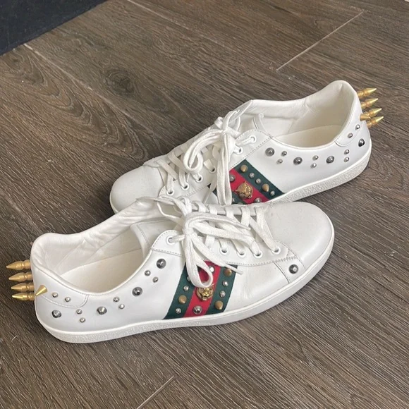 EUC Authentic Gucci Ace Punk Stud Sneakers - Picture 4 of 8